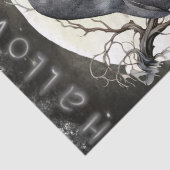 Black Raven Moon Dead Floral Halloween Seidenpapier (Detail)