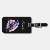 Black Raven on a Branch Illustration Gepäckanhänger (Vorderseite horizontal)
