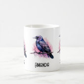 Black Raven on a Branch Illustration Kaffeetasse (Mittel)