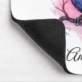 Black Raven on a Branch Illustration Mousepad (Ecke)