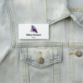 Black Raven on a Branch Illustration Namensschild (Beispiel)