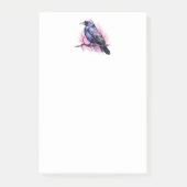 Black Raven on a Branch Illustration Post-it Klebezettel (Vorderseite)