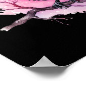 Black Raven on a Branch Illustration Poster (Ecke)