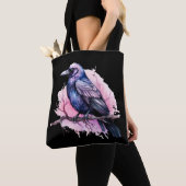 Black Raven on a Branch Illustration Tasche (Von Nahem)