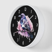 Black Raven on a Branch Illustration Uhr (Winkel)