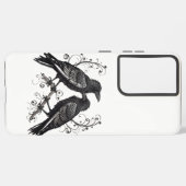 Black Raven Pair Filigree Design Samsung Galaxy Hülle (Linke Seite)