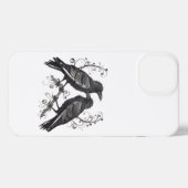 Black Raven Pair in Quilling style design iPhone Hülle (Rückseite (Horizontal))