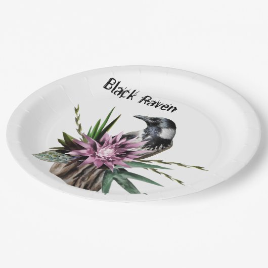 Black Raven Pappteller (Schrägansicht)