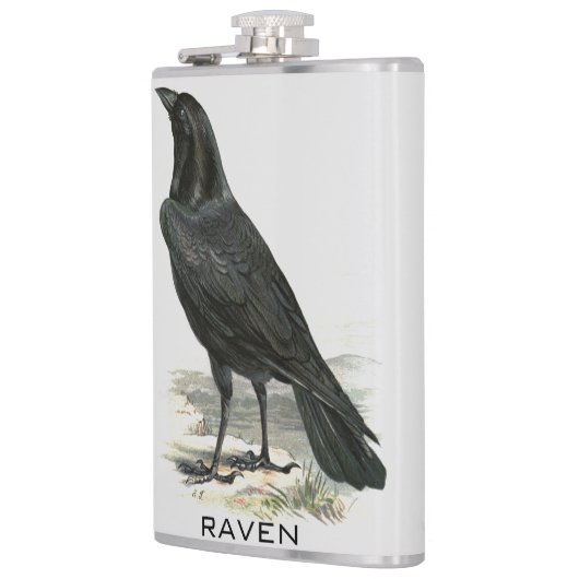 Black Raven Personalize Name Flask Flachmann (Links)