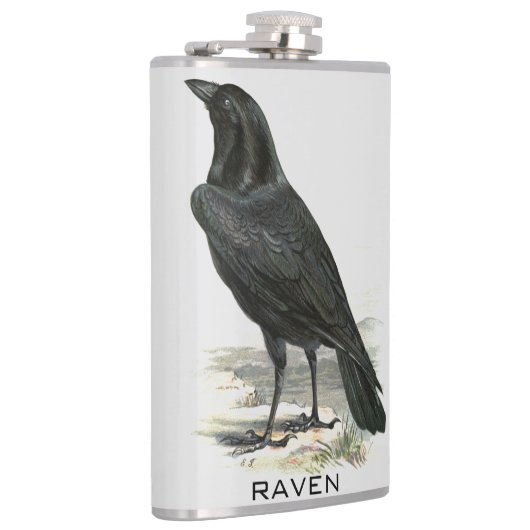 Black Raven Personalize Name Flask Flachmann (Rechts)