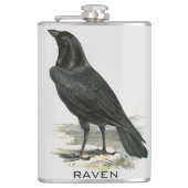 Black Raven Personalize Name Flask Flachmann (Vorderseite)
