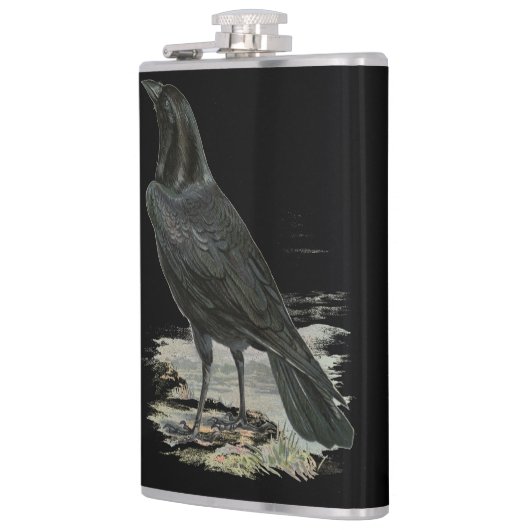 Black Raven Personalize Name Flask Flachmann (Links)
