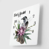 Black Raven Quadratische Wanduhr (Winkel)