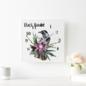 Black Raven Quadratische Wanduhr (Zuhause)