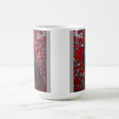 Black Raven Red Floral William Morris Inspired Kaffeetasse (Mittel)
