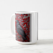 Black Raven Red Floral William Morris Inspired Kaffeetasse (Vorderseite Links)