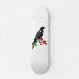 Black Raven & Red Roses Skate Deck Skateboard