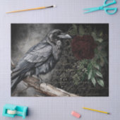 Black Raven Rose Whimsical Seidenpapier (Basteln)