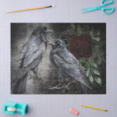Black Raven Rose Whimsical Seidenpapier (Basteln)