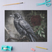Black Raven Rose Whimsical Seidenpapier (Basteln)