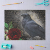 Black Raven Rose Whimsical Seidenpapier (Basteln)