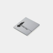 Black Raven Silhouette auf Grau Post-it Klebezettel (angewinkelt)