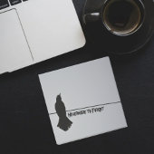 Black Raven Silhouette auf Grau Post-it Klebezettel
