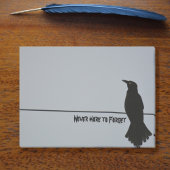 Black Raven Silhouette Gothic Gray Post-it Klebezettel