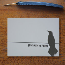Black Raven Silhouette Gothic Gray Post-it Klebezettel