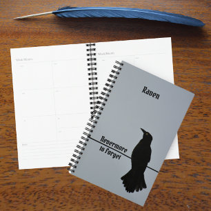 Black Raven Silhouette Nie mehr zu vergessen Gothi Planer