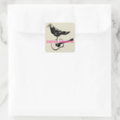 Black Raven Squawk Quadratischer Aufkleber (Tasche)