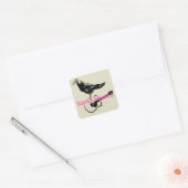 Black Raven Squawk Quadratischer Aufkleber (Umschlag)