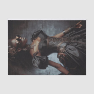 Black Raven Steampunk Vintage Viktorianische Lady Seidenpapier