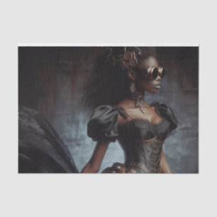 Black Raven Steampunk Vintage Viktorianische Lady Seidenpapier