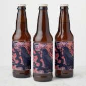 Black Raven und Gnarly Japanese Maple Tree Bierflaschenetikett (Flaschen)