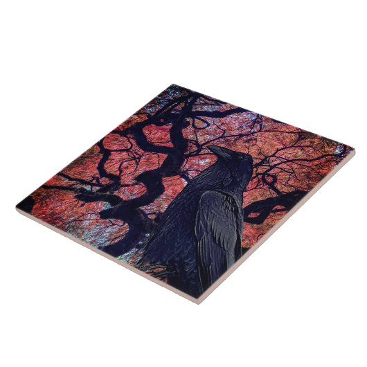 Black Raven und Gnarly Japanese Maple Tree Fliese (Seite)