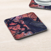 Black Raven und Gnarly Japanese Maple Tree Getränkeuntersetzer (Linke Seite)