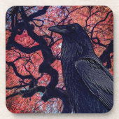 Black Raven und Gnarly Japanese Maple Tree Getränkeuntersetzer (Vorderseite)