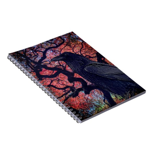 Black Raven und Gnarly Japanese Maple Tree Notizblock (Rechte Seite)
