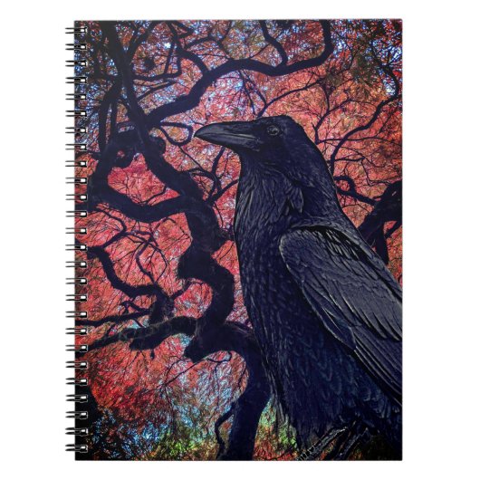 Black Raven und Gnarly Japanese Maple Tree Notizblock (Vorderseite)