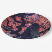 Black Raven und Gnarly Japanese Maple Tree Pappteller (Schrägansicht)