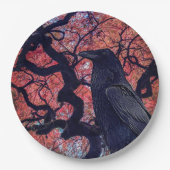 Black Raven und Gnarly Japanese Maple Tree Pappteller (Vorderseite)