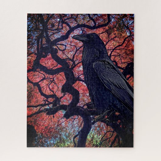Black Raven und Gnarly Japanese Maple Tree Puzzle (Vertikal)