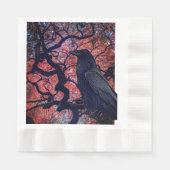 Black Raven und Gnarly Japanese Maple Tree Serviette (Vorderseite)