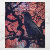 Black Raven und Gnarly Japanese Maple Tree Weinetikett (Einzelnes Label)