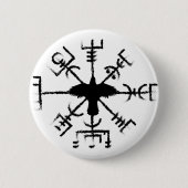 Black Raven Vegvisier Protection Sigil Button (Vorderseite)