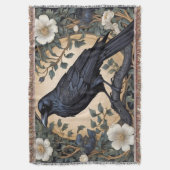 Black Raven William Morris Inspiriert Decke (Vorderseite Vertikal)
