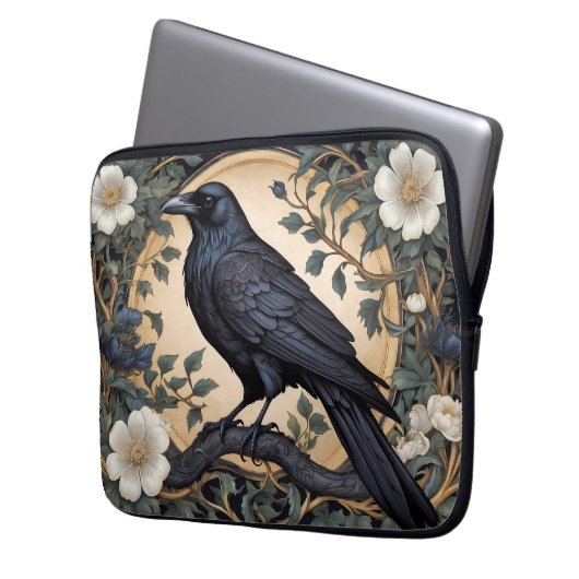 Black Raven William Morris Inspiriert Laptopschutzhülle (Vorderseite Links)