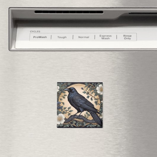 Black Raven William Morris Inspiriert Magnet (In Situ (Geschirrspüler))