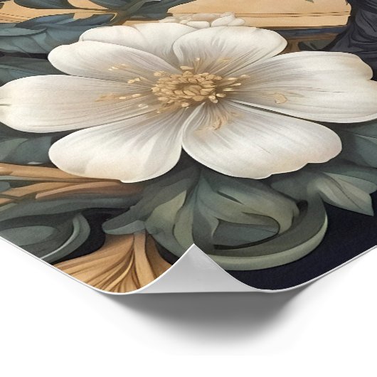 Black Raven William Morris Inspiriert Poster (Ecke)